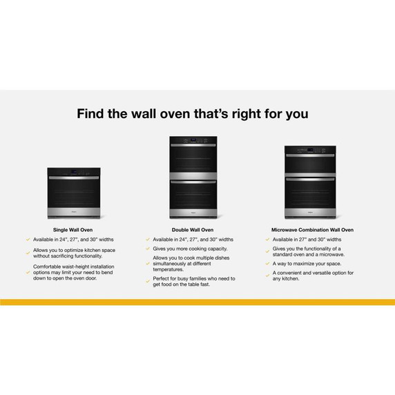 Whirlpool® 5.0 Cu. Ft. Single Self-Cleaning Wall Oven WOES3030LS Whirlpool® 5.0 Cu. Ft. Single Self-Cleaning Wall Oven WOES3030LS