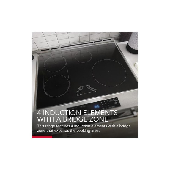 Kitchenaid® 30-Inch 4-Element Induction Slide-In Convection Range with Air Fry KSIS730PSS