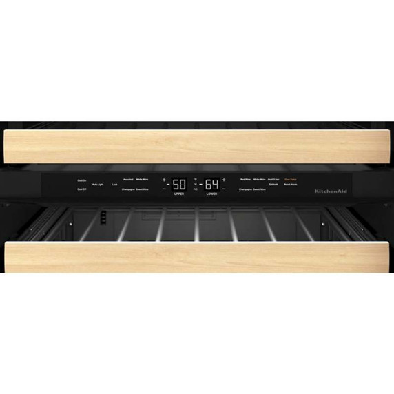 Kitchenaid® 24" Panel-Ready Undercounter Wine Cellar with Wood-Front Racks KUWL214KPA