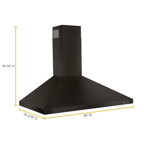Whirlpool® 36" Contemporary Black  Stainless Wall Mount Range Hood WVW53UC6HV