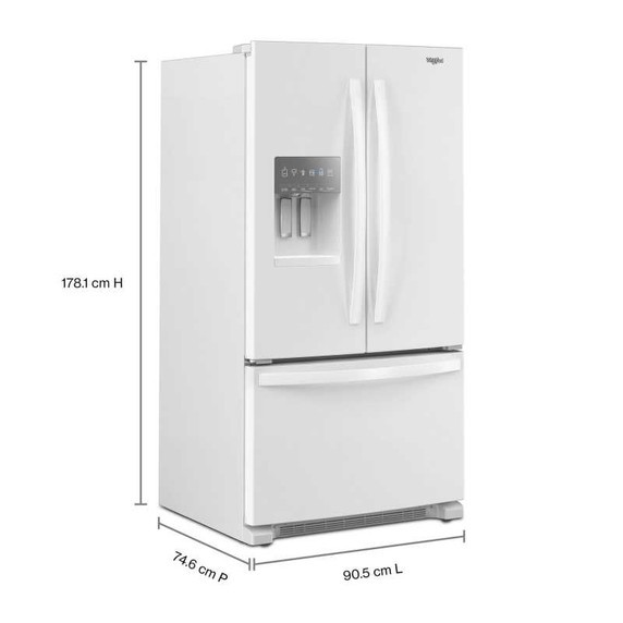 Whirlpool® 36-Inch Wide French Door Bottom Mount Refrigerator - 25 cu. ft. WRFF3436RW