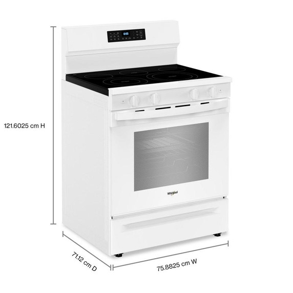 Whirlpool® 30-Inch Electric Range with Air Cooking Technology and No Preheat Air Fry YWFES7030SW