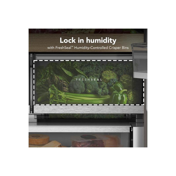 Kitchenaid® 24 cu. ft. 36-Inch Width Counter-Depth French Door Refrigerator with Interior Dispense KRFC236SBE