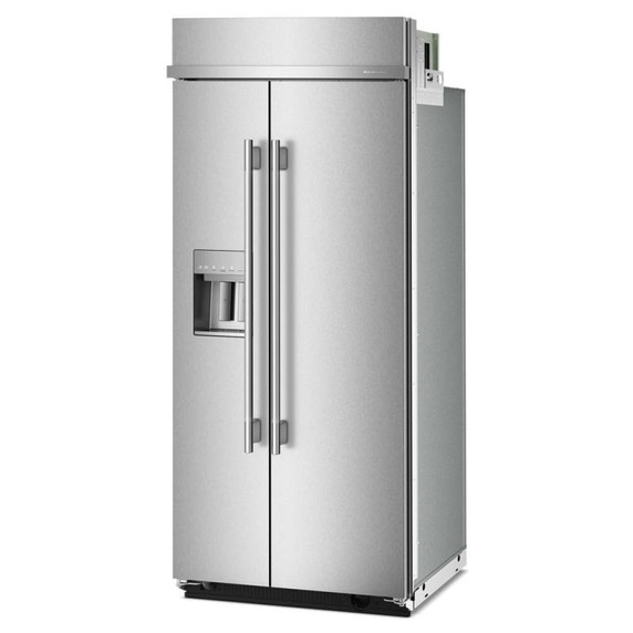 Kitchenaid® 20.8 Cu. Ft. 36" Built-In Side-by-Side Refrigerator features Exterior Water and Ice Dispenser with Measured Fill KBSD736SPS Kitchenaid® 20.8 Cu. Ft. 36" Built-In Side-by-Side Refrigerator features Exterior Water and Ice Dispenser with Measured Fill KBSD736SPS