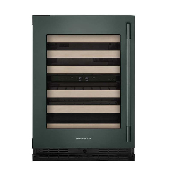 Kitchenaid® 24" Undercounter Wine Cellar with Full-Extension Wood-Front Racks KUWL524SJP