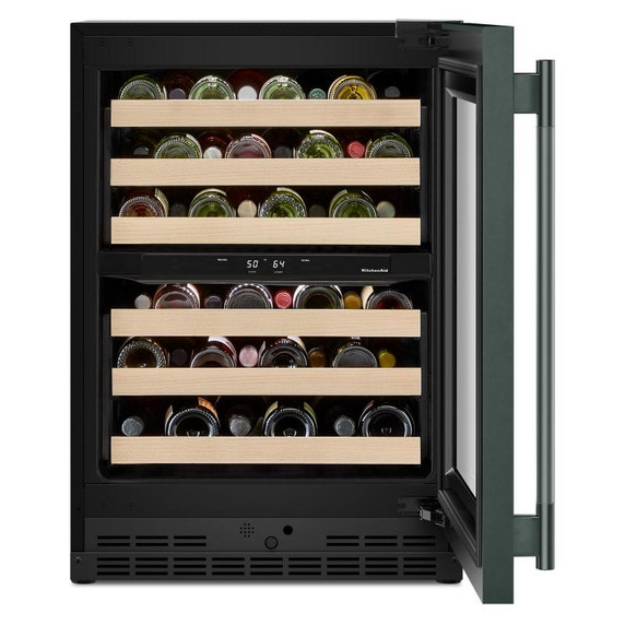 Kitchenaid® 24" Undercounter Wine Cellar with Full-Extension Wood-Front Racks KUWR524SJP Kitchenaid® 24" Undercounter Wine Cellar with Full-Extension Wood-Front Racks KUWR524SJP