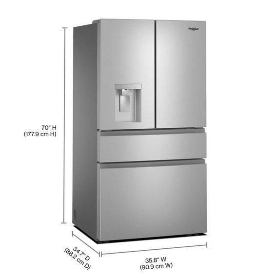 Whirlpool® 29 Cu. Ft. Family-Sized Capacity French door refrigerator with Flexible Temperature Drawer WRMF3536SZ Whirlpool® 29 Cu. Ft. Family-Sized Capacity French door refrigerator with Flexible Temperature Drawer WRMF3536SZ