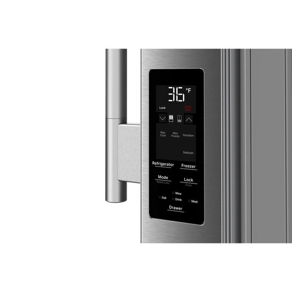 Kitchenaid® 29 cu. ft. French Door Refrigerator with Exterior Water and Ice and FreshChill™ Full-Width Refrigerated Drawer KRMF436SPS Kitchenaid® 29 cu. ft. French Door Refrigerator with Exterior Water and Ice and FreshChill™ Full-Width Refrigerated Drawer KRMF436SPS