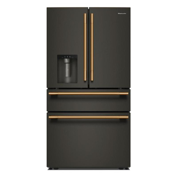 Kitchenaid® 29 cu. ft. French Door Refrigerator with Exterior Water and Ice and FreshChill™ Full-Width Refrigerated Drawer KRMF436SBE