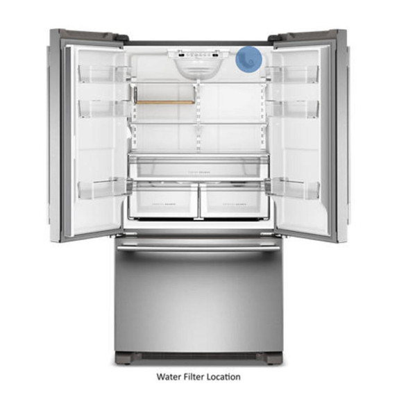 Kitchenaid® 20 Cu. Ft. 36-Inch Counter-Depth French Door Refrigerator with Internal Water Dispenser KRFC136SPS