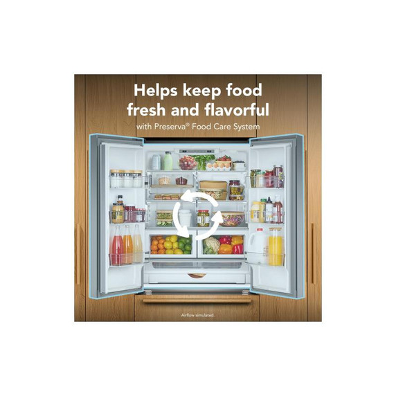 Kitchenaid® 22 Cu. Ft. 36-Inch Panel-Ready Counter-Depth French Door Refrigerator with Internal Water Dispenser KRFC136TPA