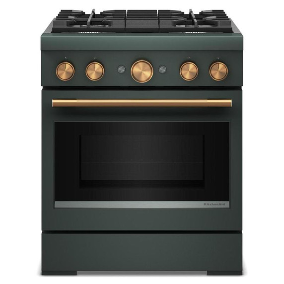 KitchenAid® 30-Inch 4 Burner Commercial-Style Dual Fuel Range with No Preheat Air Fry Mode KFDS930SJP