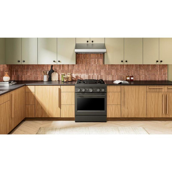 KitchenAid® 30-Inch 4 Burner Commercial-Style Dual Fuel Range with No Preheat Air Fry Mode KFDS930SBE