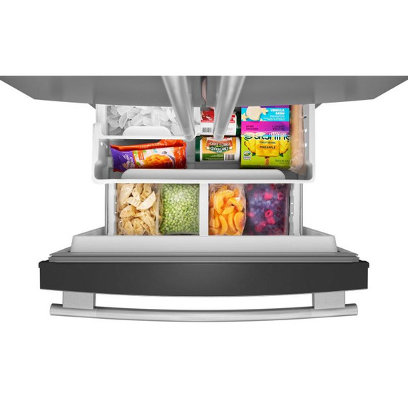 Kitchenaid® 20 cu. Ft. 30-Inch Width Standard Depth French Door Refrigerator with PrintShield® Finish and Interior Dispense KRFF330SPS