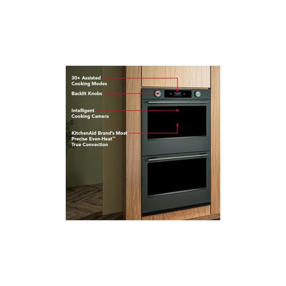 Kitchenaid® 30-inch Smart Electric Double Wall Oven with Intelligent Cooking Camera - Juniper KOED930SJP