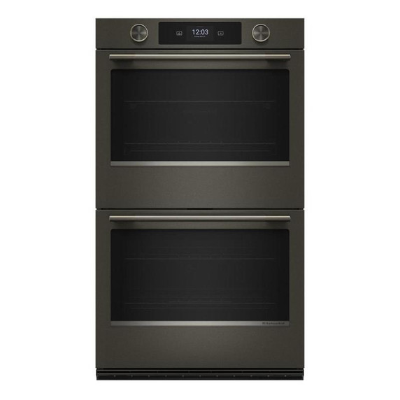 Kitchenaid® 30-inch Smart Electric Double Wall Oven with Intelligent Cooking Camera - Black Ore KOED930SBE