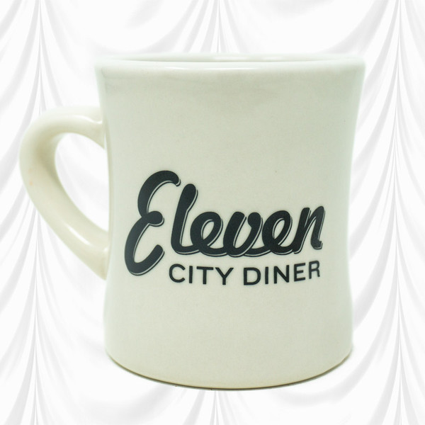 Eleven City Diner Mug Front With Eleven Logo Written Out