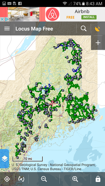Maine ATV Trail Data in Locus for Android