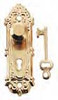 Gold-Plated Door Handle with Key Set - Brass