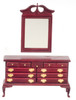 Dollhouse City - Dollhouse Miniatures Dresser with Mirror- Mahogany