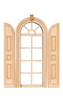 Dollhouse City - Dollhouse Miniatures Fancy 6 Over 6 Palladian Window with Shutters