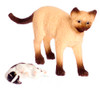 Dollhouse City - Dollhouse Miniatures Mamma Cat Kitten - Siamese Brown