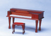 Dollhouse City - Dollhouse Miniatures Spinet Piano Bench - Mahogany