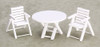 Three pieces Table and Chairs - White