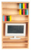 Bookshelf with Books and TV - Oak