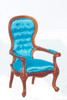 Victorian Armchair - Blue and Walnut