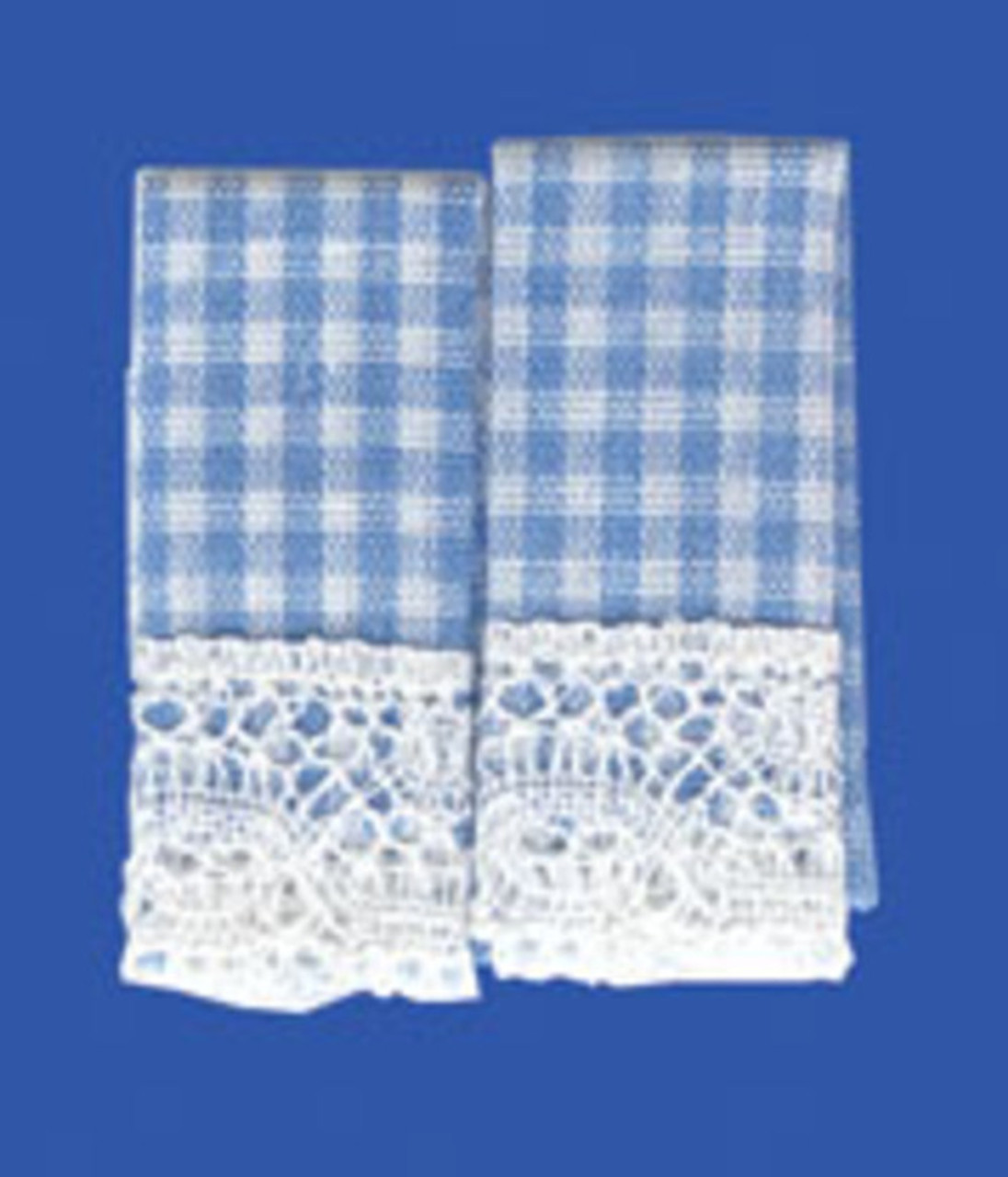 Kitchen Dish Towels Set - Gingham Blue