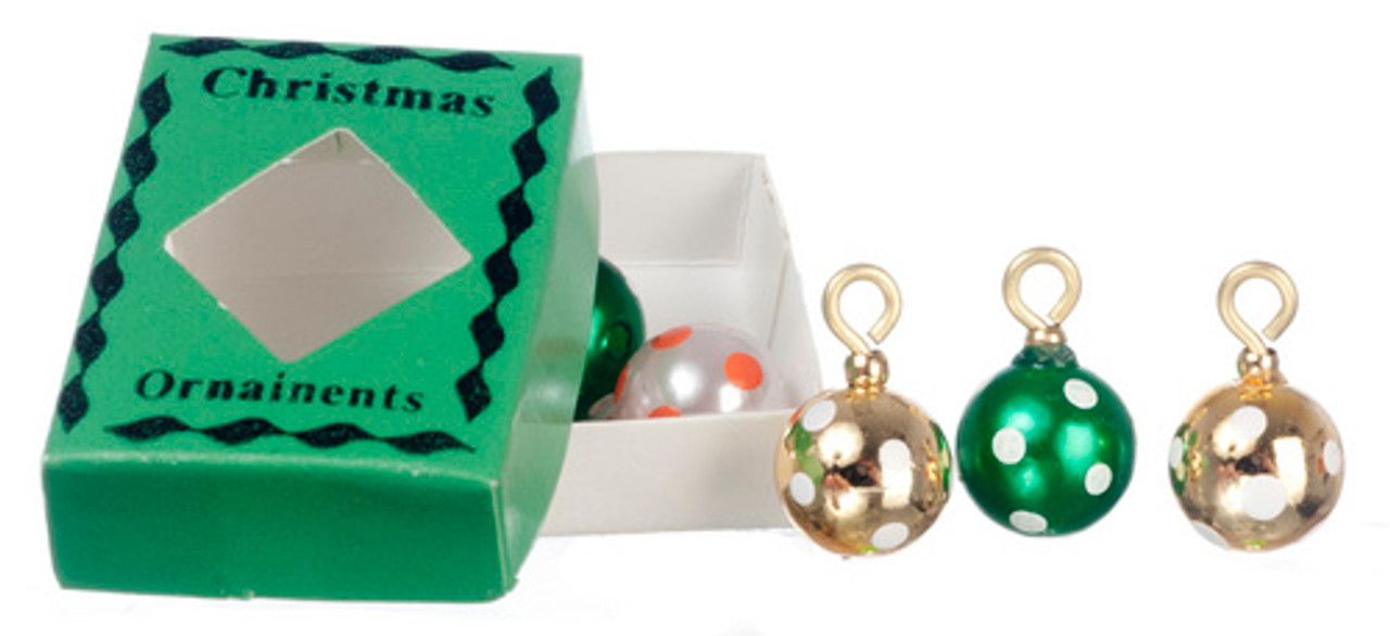 Christmas Ornaments in Green Box