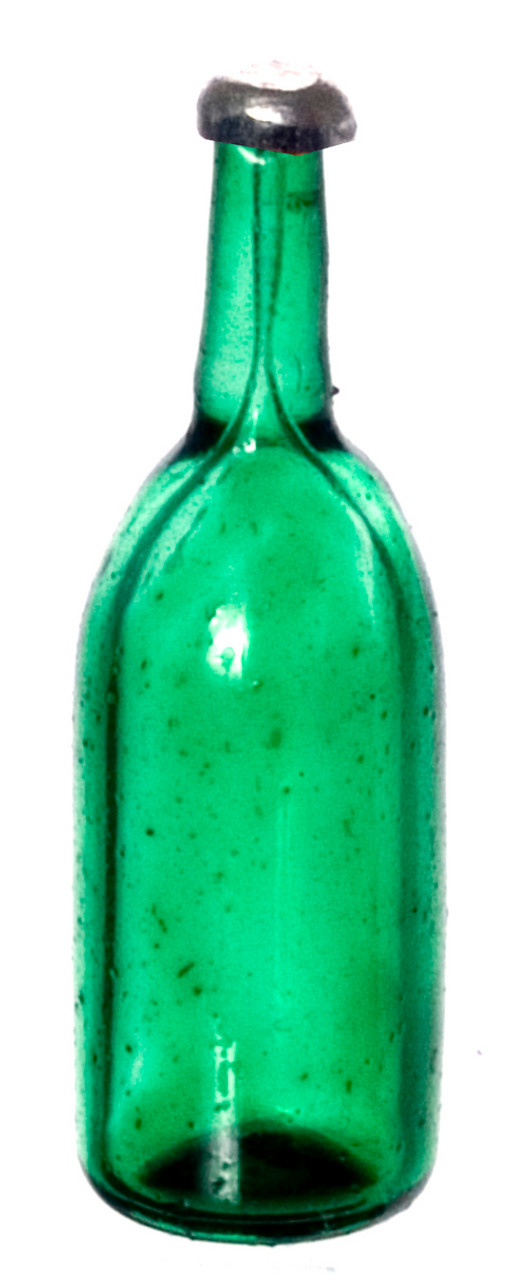 Dollhouse City - Dollhouse Miniatures Clear Green Bottle