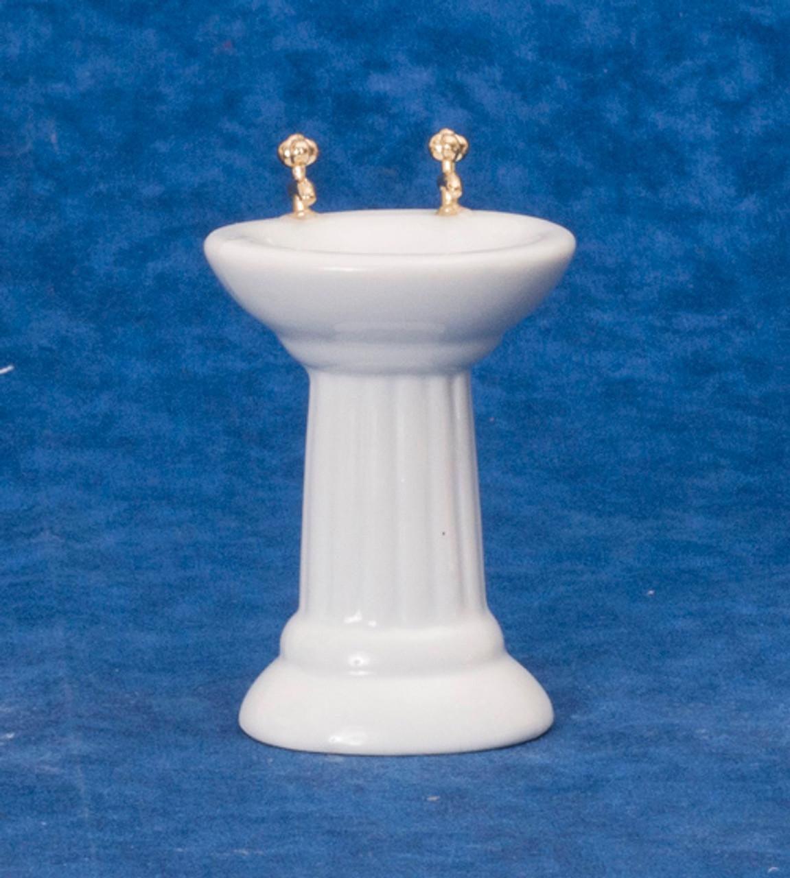 Dollhouse City - Dollhouse Miniatures Sink - White with Decal