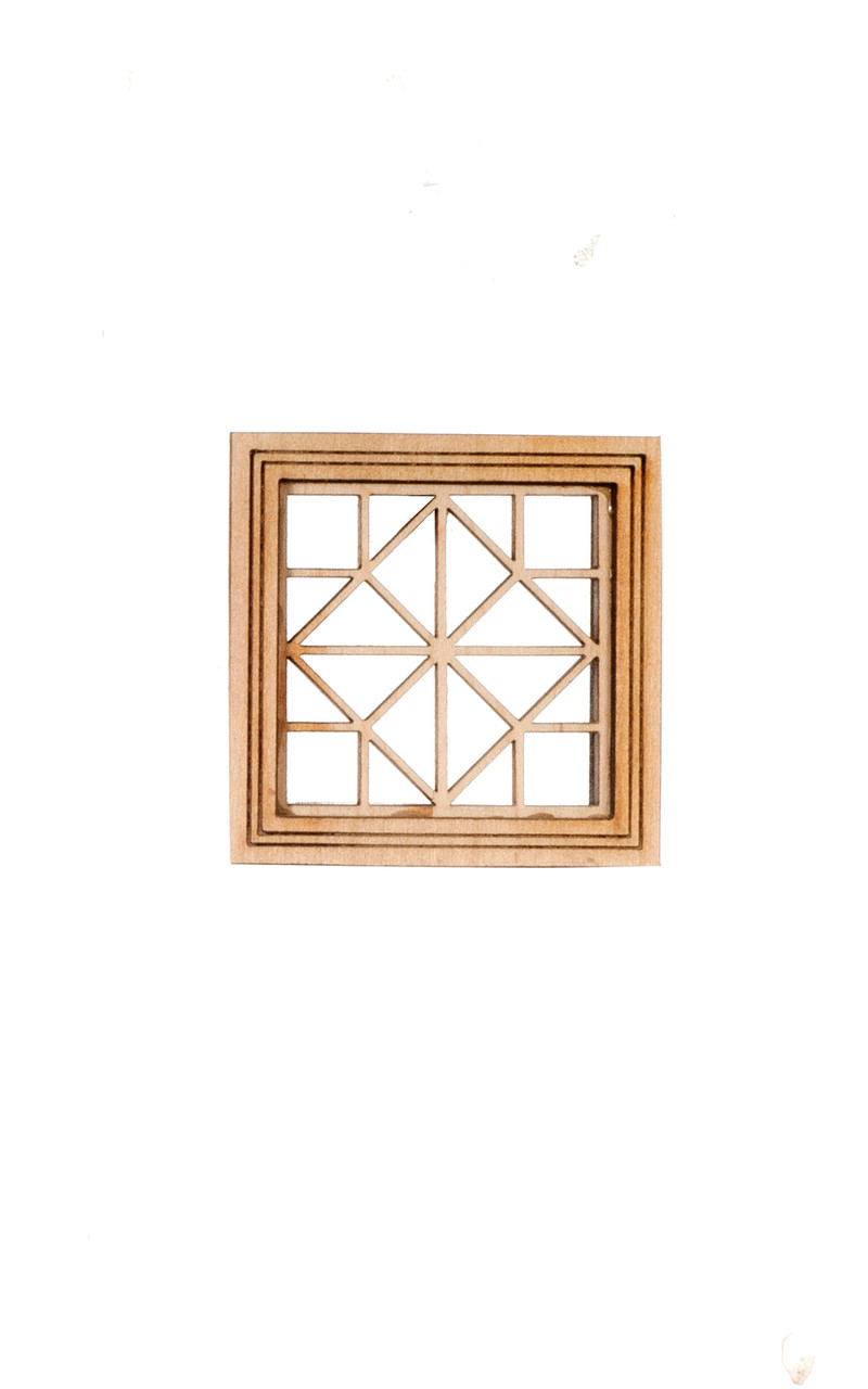 Dollhouse City - Dollhouse Miniatures Deco Square Window with Diamond