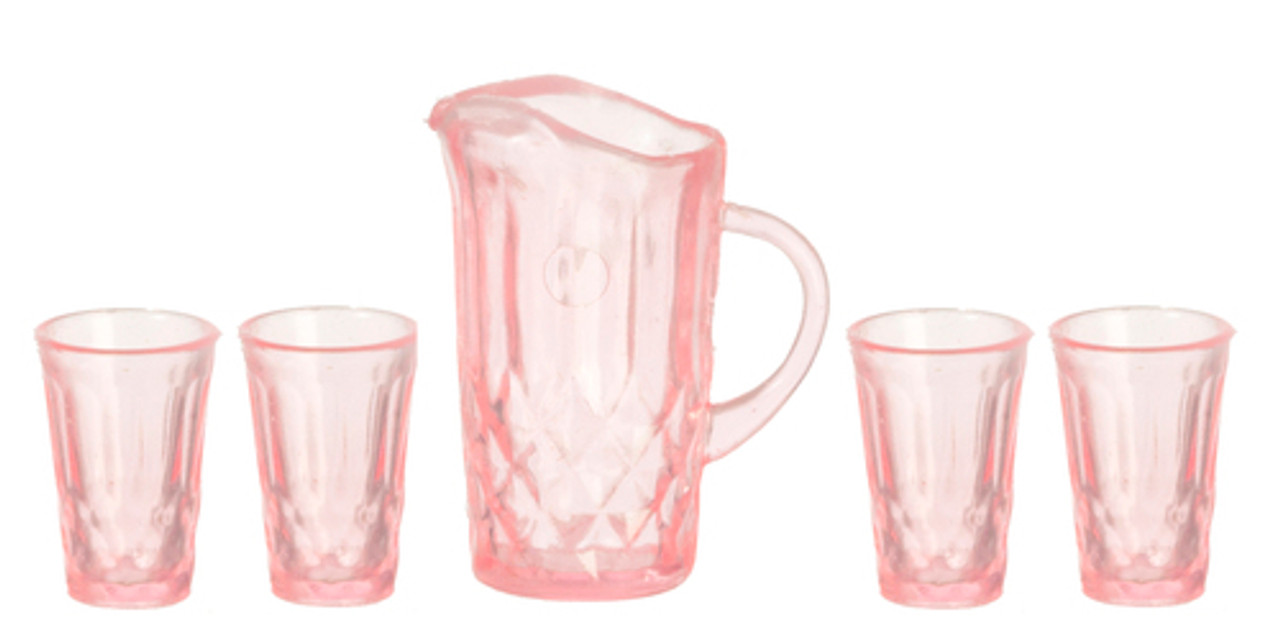 Pitcher with 4 Glasses - Pink