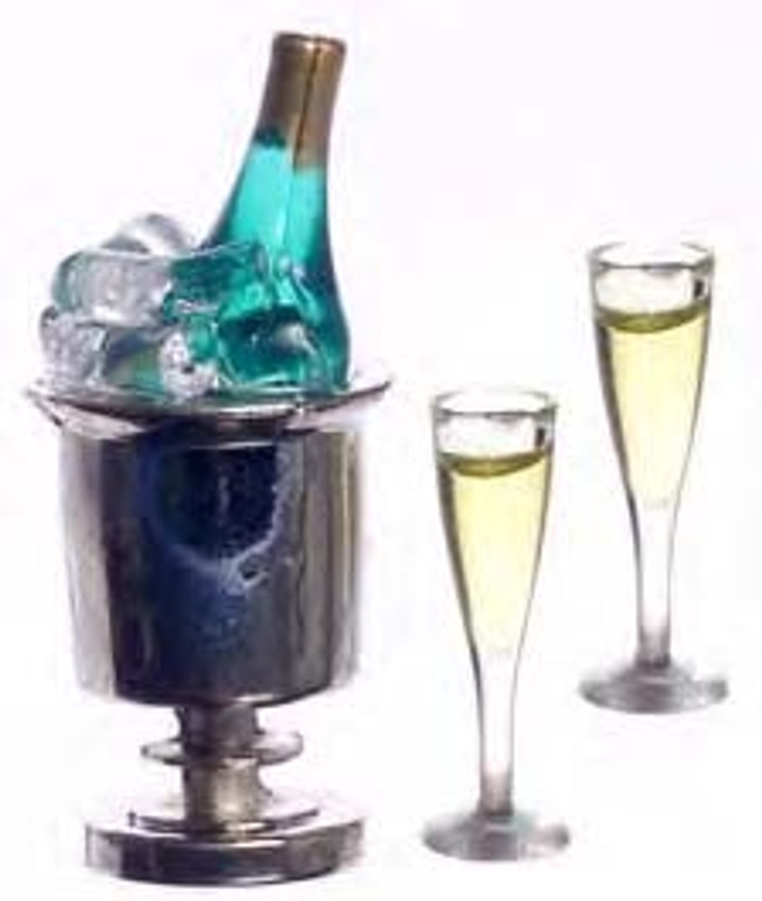 Champagne with Ice Bucket and Glasses