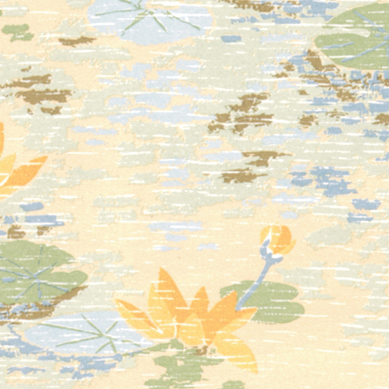 Wallpaper Lillys Pads Set - Yellow with Blue