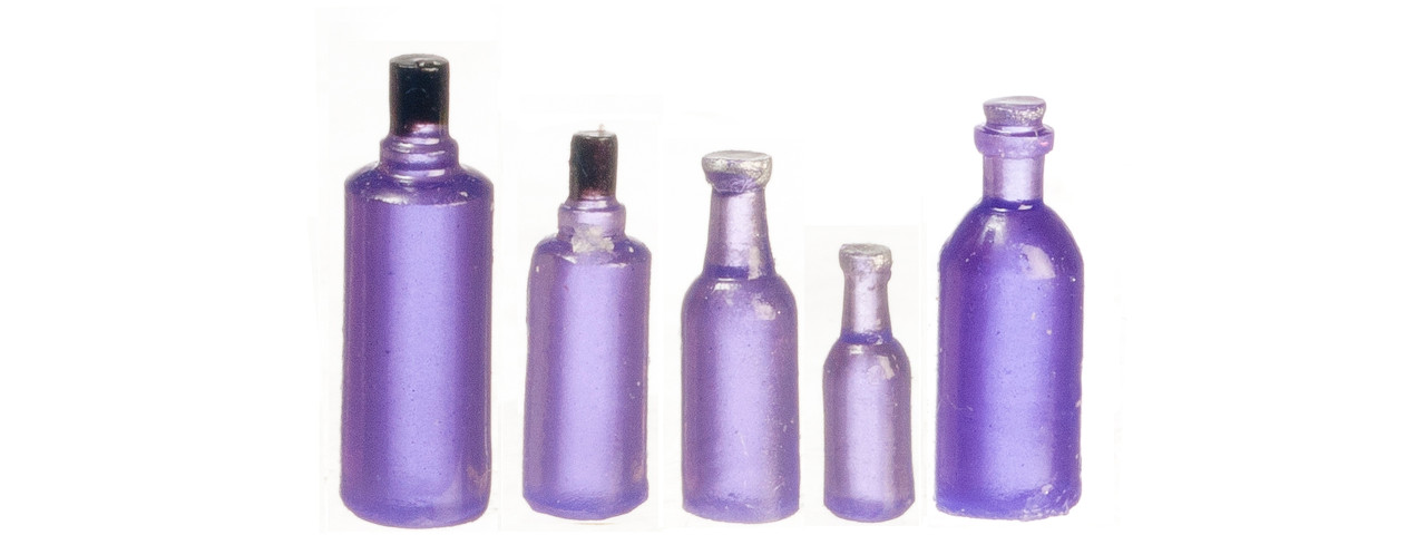 Dollhouse City - Dollhouse Miniatures Assorted Bottles Set - Purple