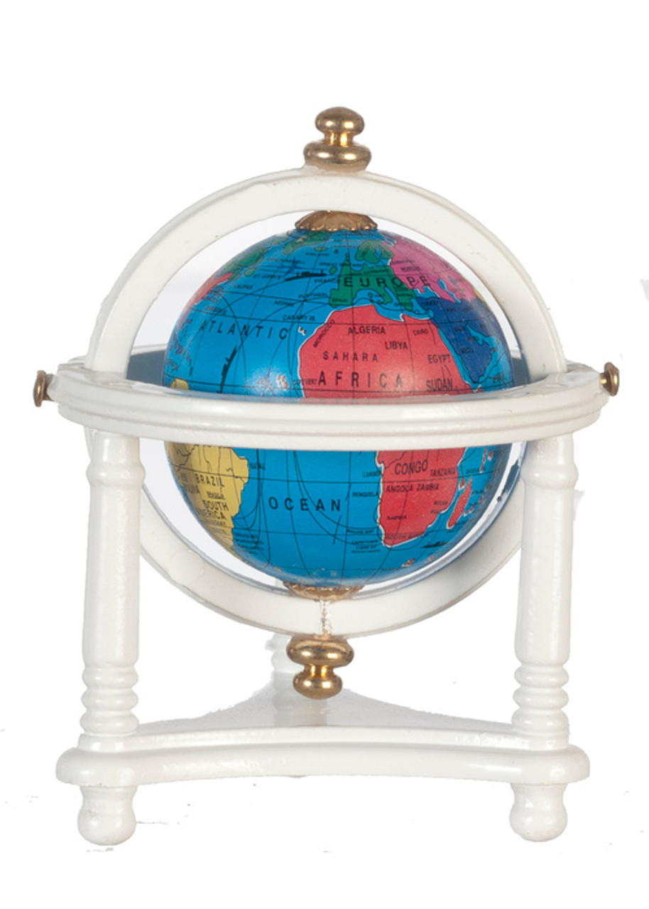 Small Globe with Stand - White