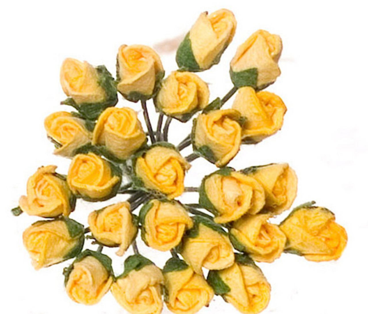 Dollhouse City - Dollhouse Miniatures Roses Half-Bloom - Yellow