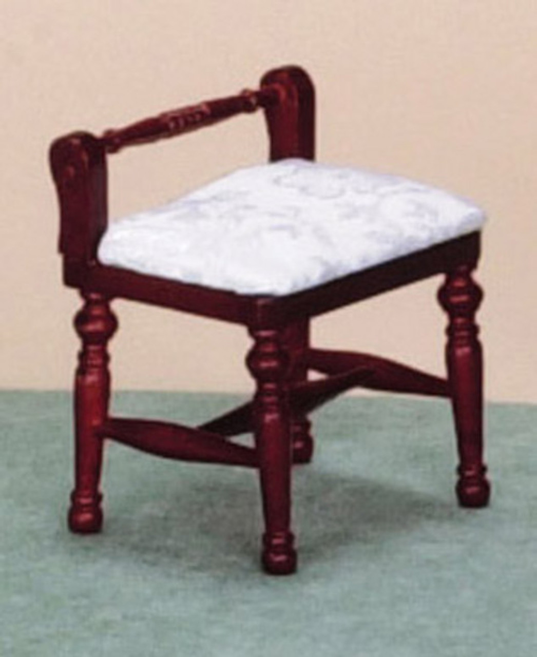 Stool - White and Mahogany