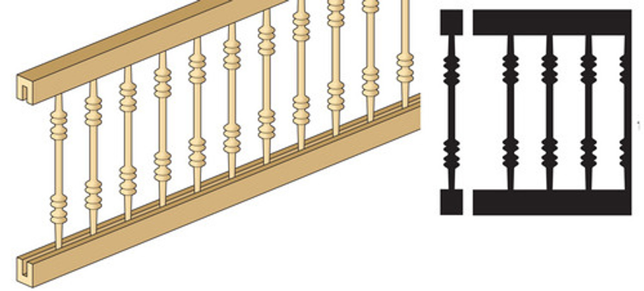 Dollhouse City - Dollhouse Miniatures Porch Railing - Round