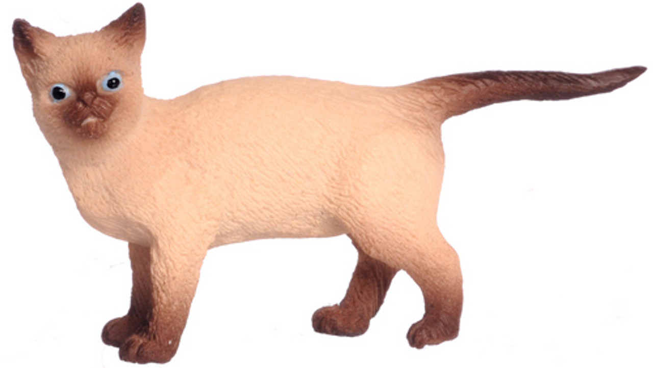 Dollhouse City - Dollhouse Miniatures Walking Cat - Siamese Brown