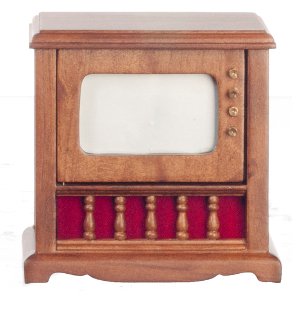 Dollhouse City - Dollhouse Miniatures TV Set - Walnut