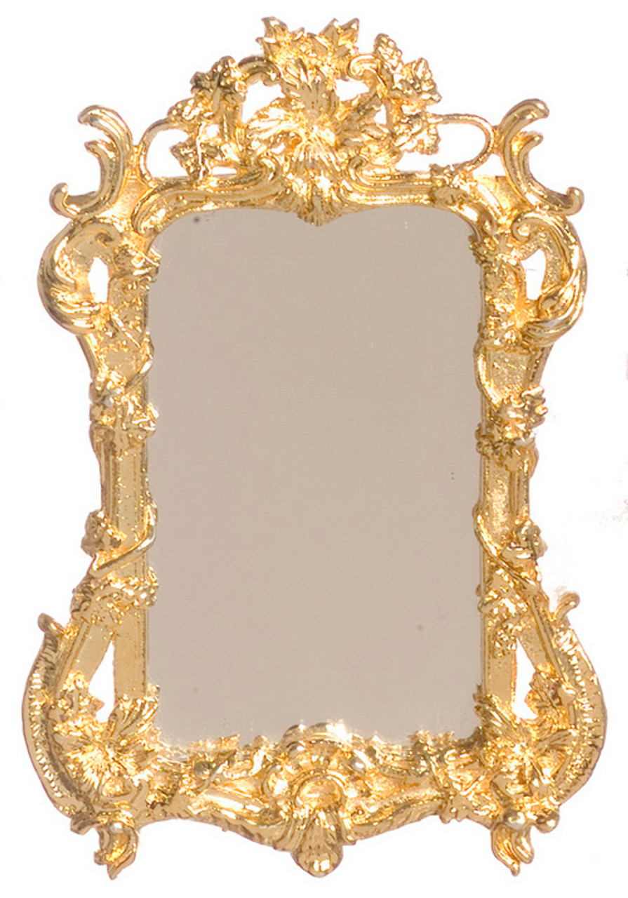 Dollhouse City - Dollhouse Miniatures Mirror - Gold Plated