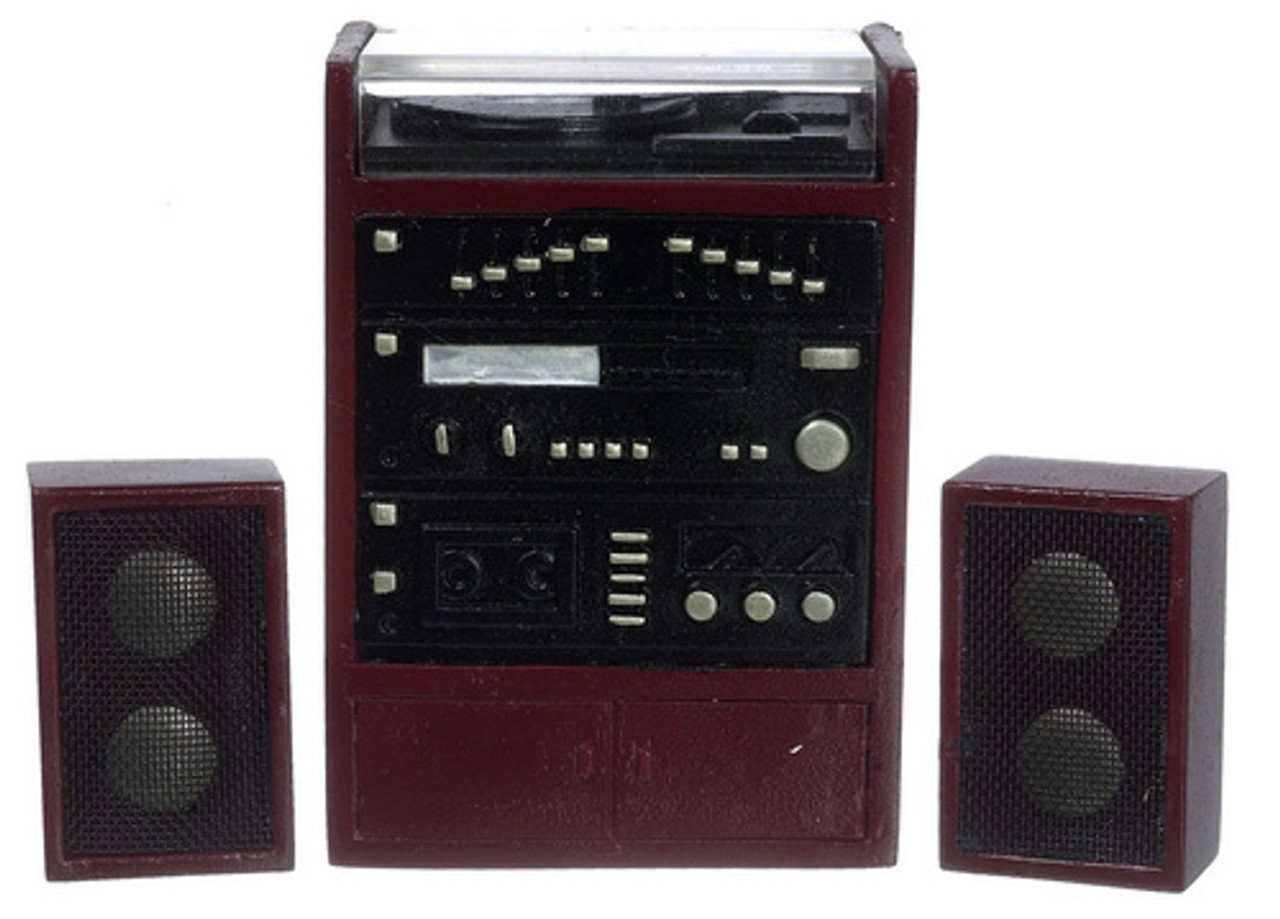 Stereo with Speakers - Mahogany