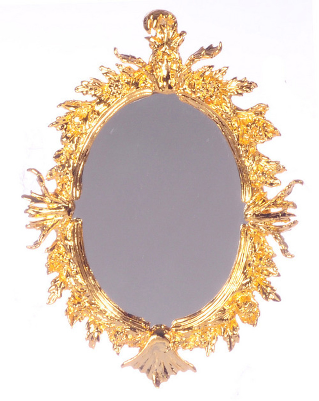 Dollhouse City - Dollhouse Miniatures Antique Mirror - Oval and Gold Plated