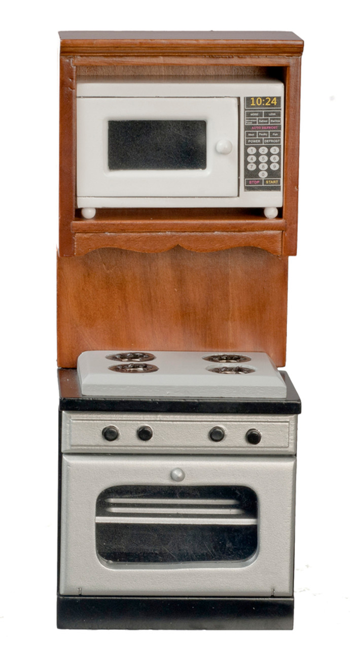 Oven with Microwave - White and Walnut