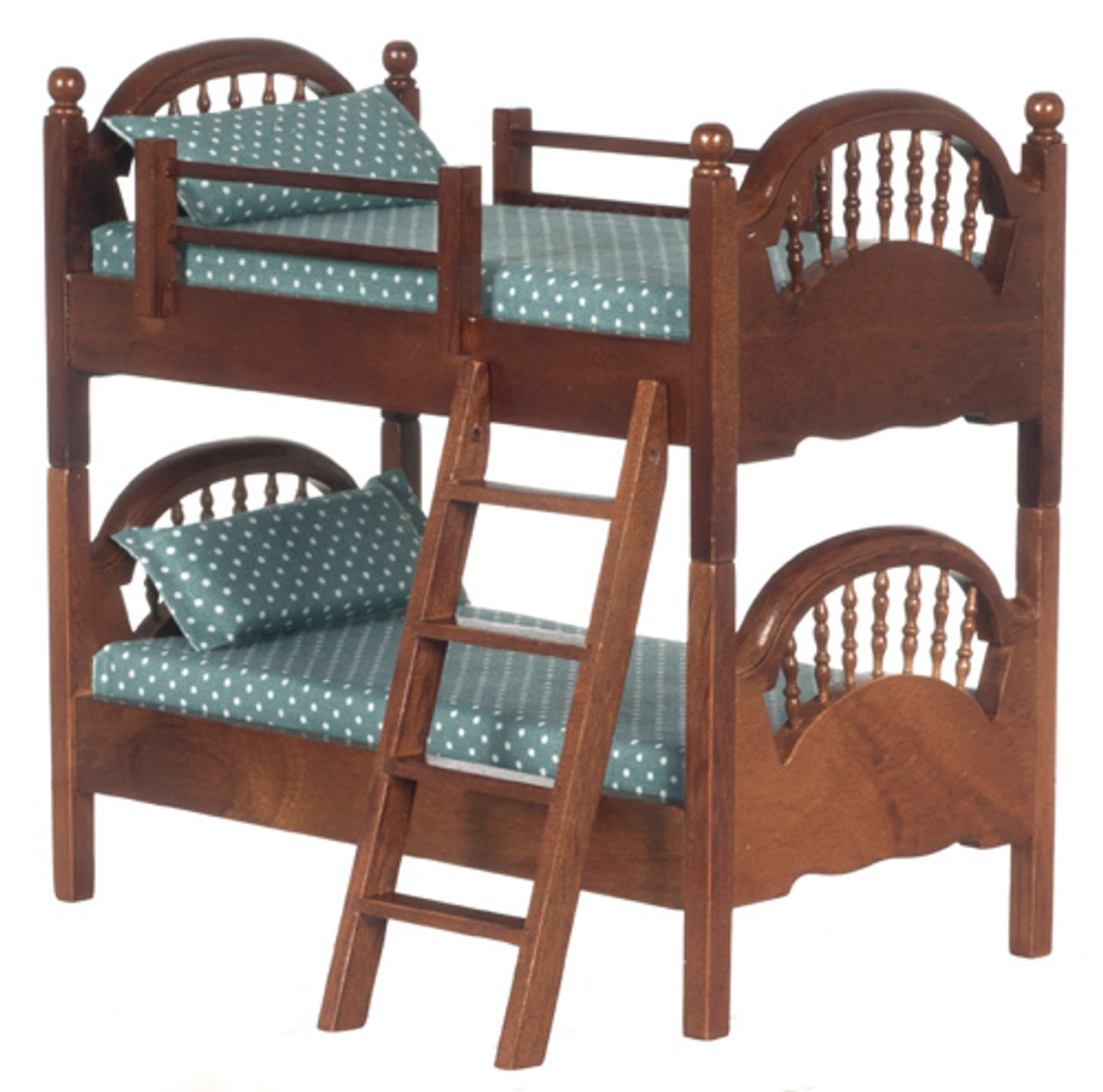 Dollhouse City - Dollhouse Miniatures Spindle Bunk Bed - Walnut